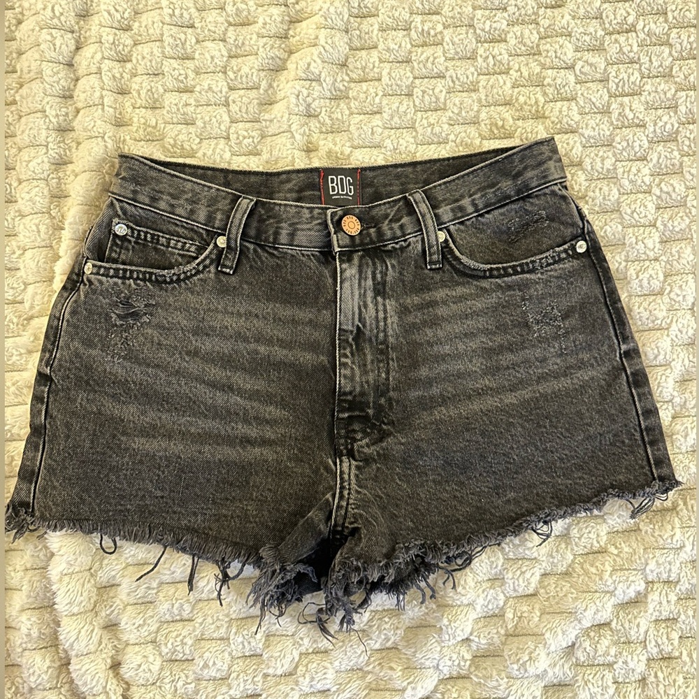 BDG Black Jean Shorts Distressed Cut-Off Style